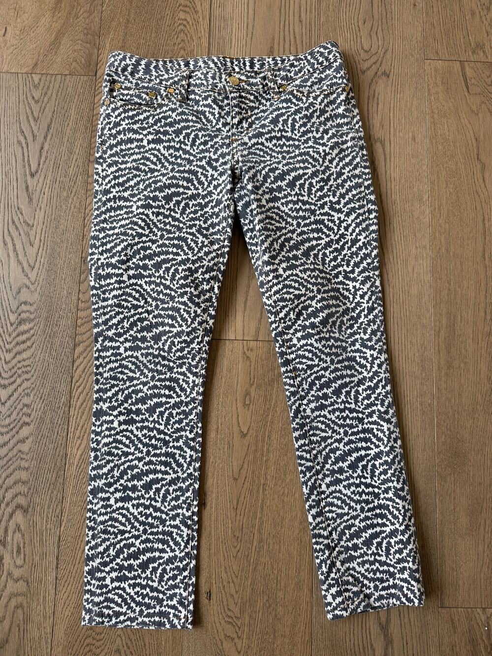 Tory Burch Printed Skinny Jeans Patterned Denim Pants 29/8